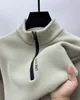 Men's Clothing Turtleneck Sweater Fashion Men's Knitwear Solid Color Chunky Half Zipper Thickening Sweater Luxury Warm Sweater 1