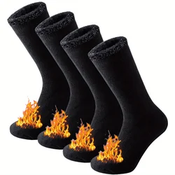 Winter Thermal Insulated Socks - Unisex Cold Weather Outdoor Hiking Warmth Pack - M(Women EU40-44) (Mens 2black)