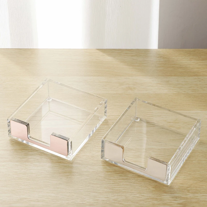 付箋メモパッドホルダーディスペンサーローズゴールドアクリルクリア