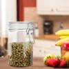 750ml Plastic Storage Container With Locking Clamp For Nuts Tea Leaves Sealed Canister Storage Bottle Home Storage ganization 6
