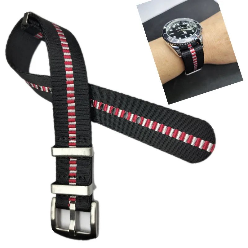 Pulseira de Náilon Jacquard Acessórios de Relógio Masculino e Feminino 20.22 mm - Image 3