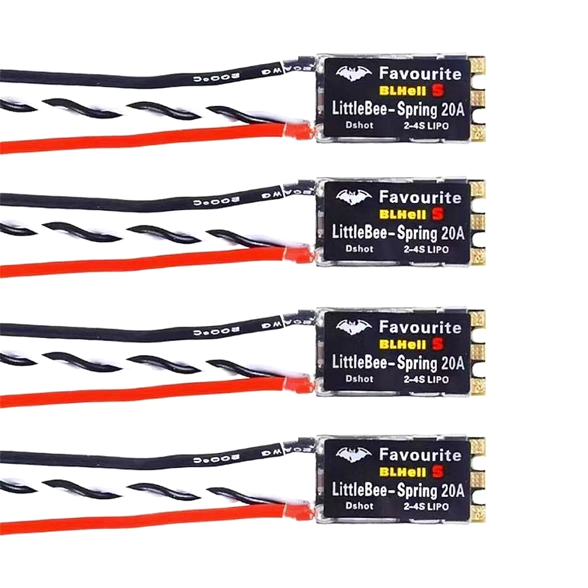 Pack de 4 ESC LITTLEBEE 20A pour drone FPV, câbles de puissance visibles