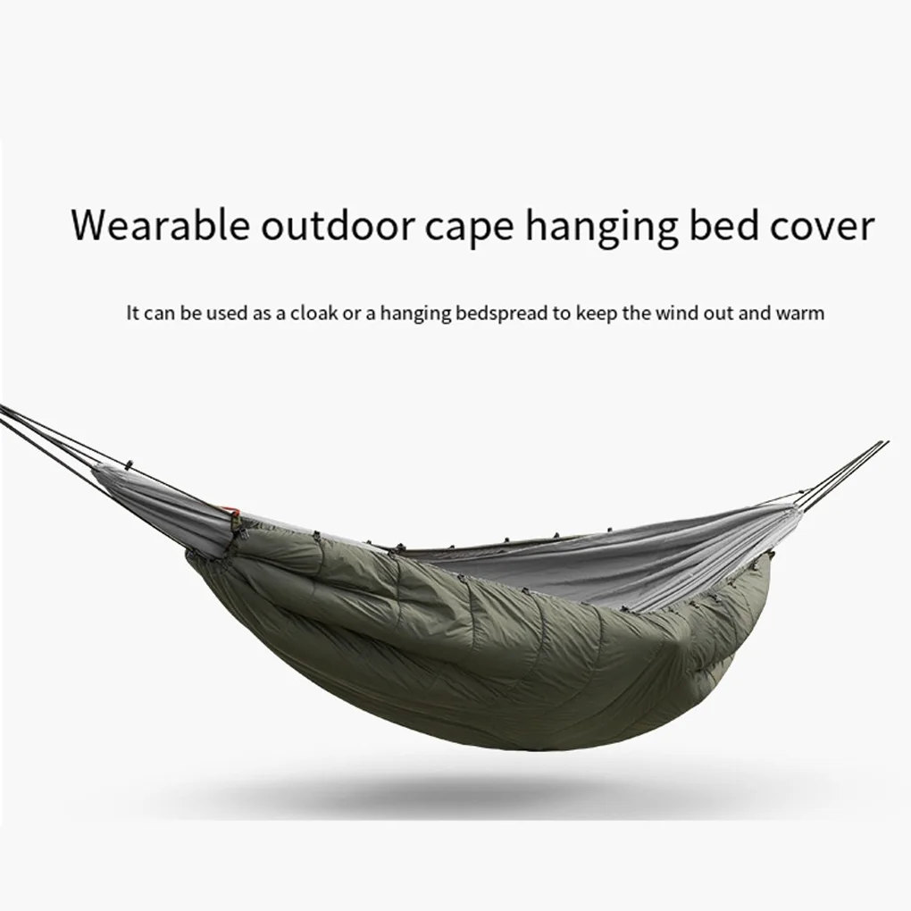 

Hammock Sleeping Bag Winter Warm Hooded Cloak Blanket Poncho Outdoor Windproof for Hiking Traveling Men Women Backyard