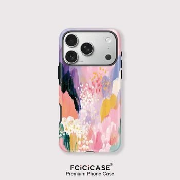 Fcicicase Colorful Painting Phone Case For iPhone 17 16 15 Pro Max 14 Plus 13 12 11 Acrylic Magnetic Matte For Magsafe Cover 1