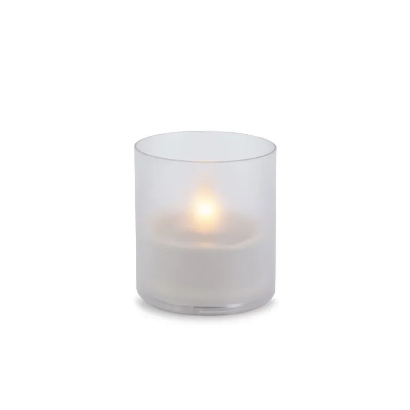 

4.25-in D x 4.48-in H ™ Candle hand poured wax candle in fern and bird patterned frosted glass with exclusive ™ glow