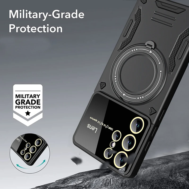 Coque téléphone magnétique avec support bague pour samsung_voghion.com