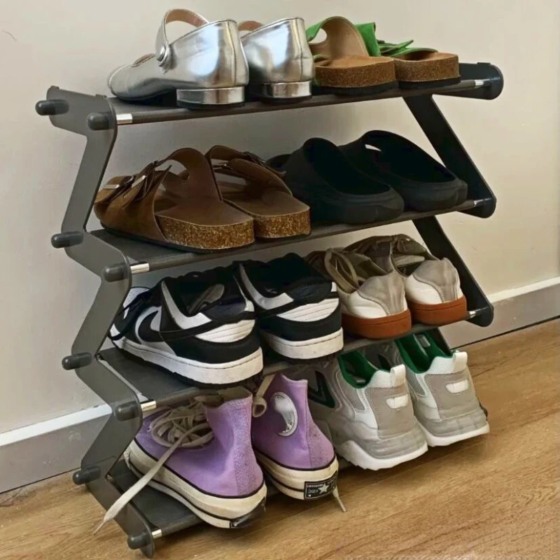 Four Layers Floor Type Shoe Racks Bedside Shelves Floating Shelves for
