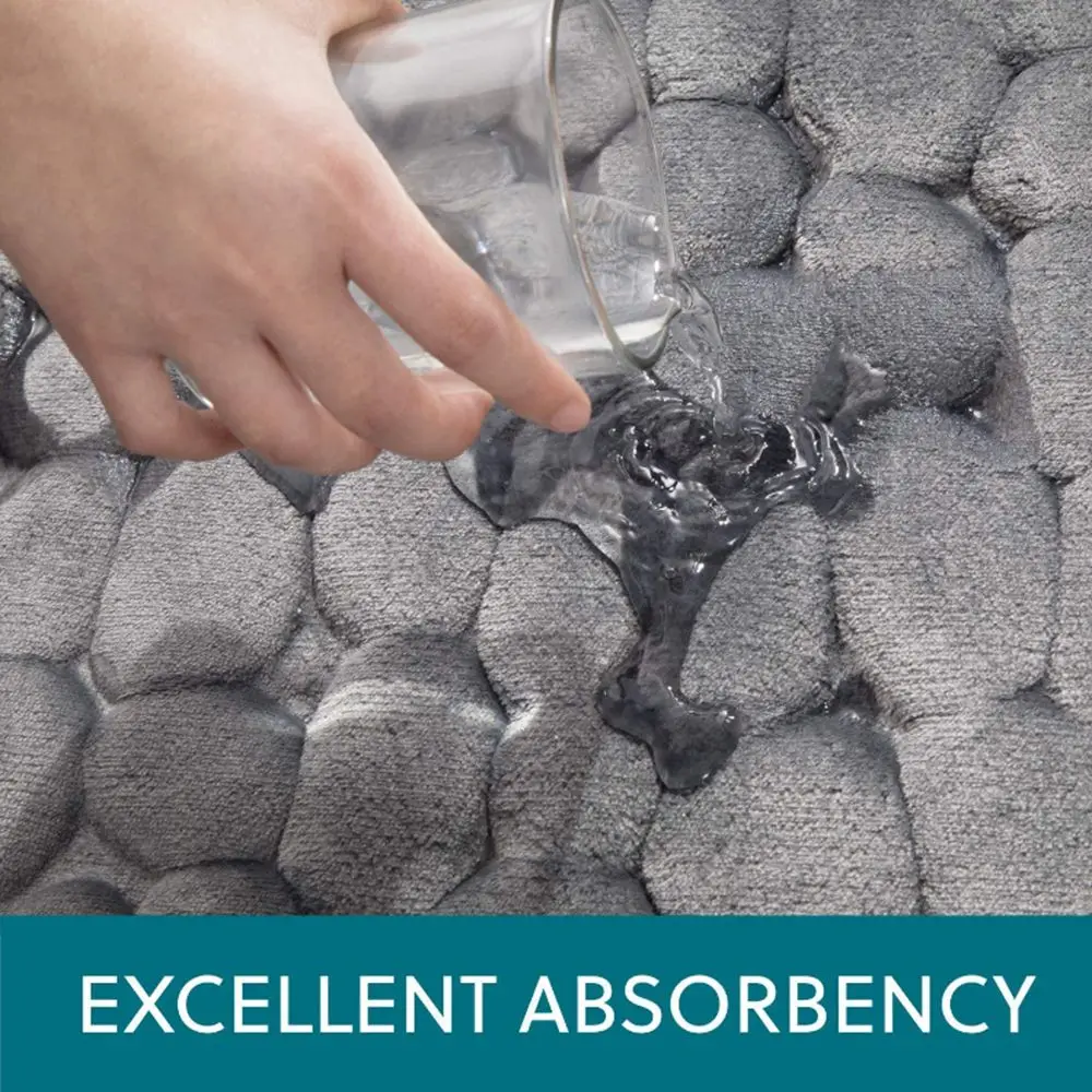 Household Cobblestone Embossed Bath Mat Water Absorption Non-slip Doormat Washable Floor Rug Carpets Bathroom Supply