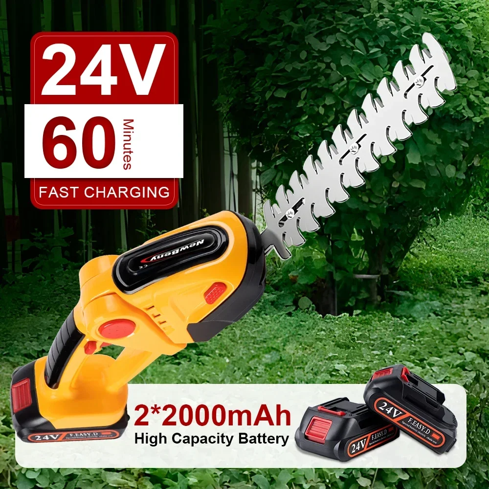 2 IN 1 Cordless Electric Hedge Trimmer 20000RPM Rechargeable Handheld Household Shrub Weeding Pruning Mower Garden Tools 6