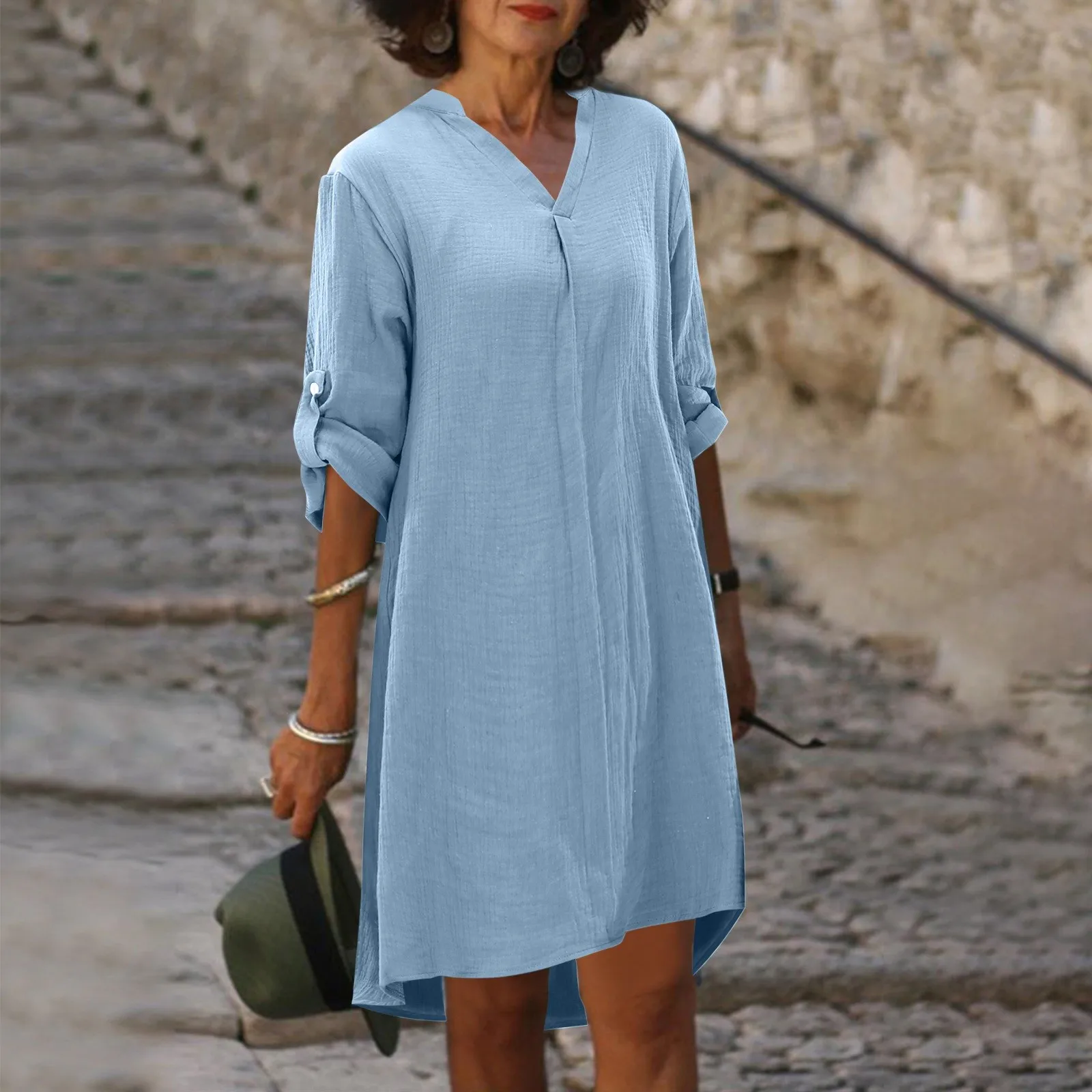 white christmas dresses Casual Cute Cotton Dresses Women Loose Clothes 835– FantasyLinen main image 1