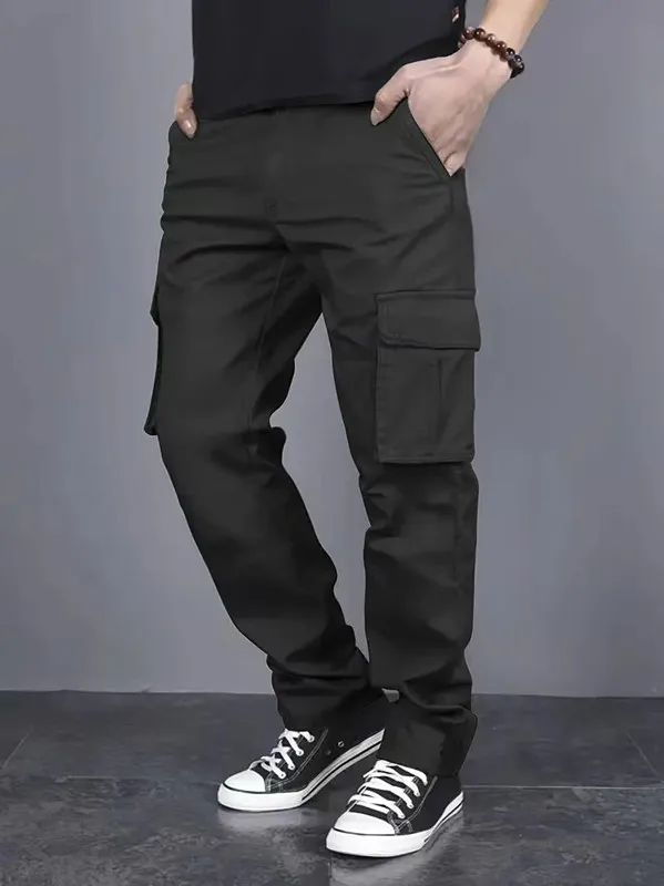 Mens Casual Jogger Pants Relaxed Fit Cargo Pants Drawstring Sweatpants Hiking Outdoor Twill Sport Pants 4