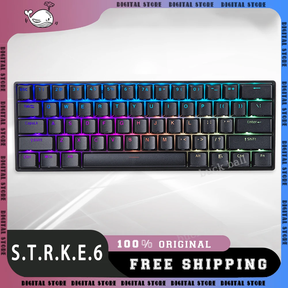 

MADCATZ S.T.R.K.E.6 Mechanical Keyboard 61 Keys Full Key No Impact Wired Keyboard RGB Light Hot Swap Esports Gamer Keyboard Gift