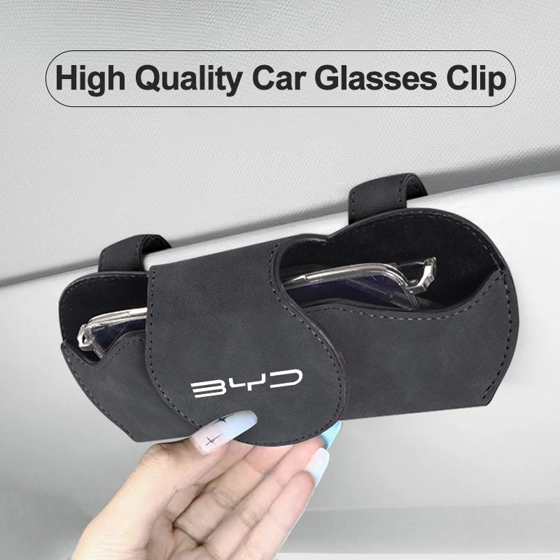 Car Sun Visor Glasses Box Card Pen Holder Storage Case For BYD Atto 3 E6 Tang F3 Song F3R Qing Yuan I3 S7 G3 M6 L3 D1 S6 F0 Song