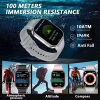 Nouvelle montre intelligente militaire GPS avec boussole GPS intégrée, altimètre barométrique, étanche 10ATM IP69K, AMOLED, appel Bluetooth, smartwatch 6