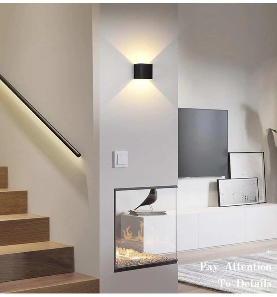 LED Wall Lamps 7W Cold White Warm White Waterproof Outdoor Interior Modern Nordic Square Wall Lights For Indoor Garden Corridors