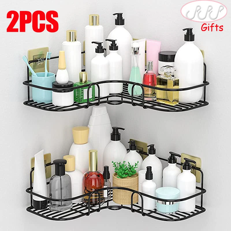 Wall Mounted Bathroom Shower Storage Shelf Toilet Shampoo Cosmetics Holder  Adjustable Organizer Corner Shelves Fit Bath Kitchen - AliExpress