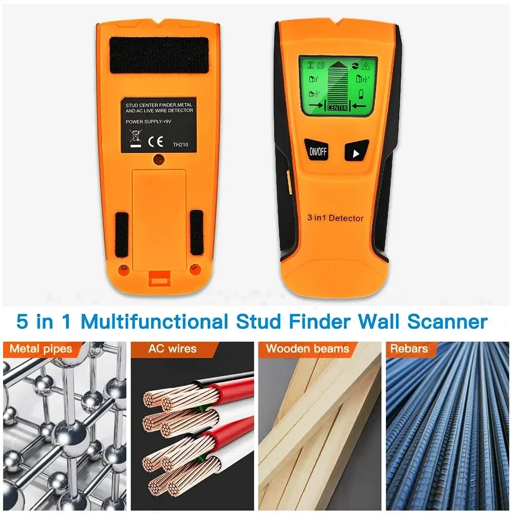 Wall Scanner Pipe Finder Pipe Wire Detector Live Wire Gadgets Detect Wall Electric Box Finder Digital 3 In 1 Sensor Scanner wall scanner detector