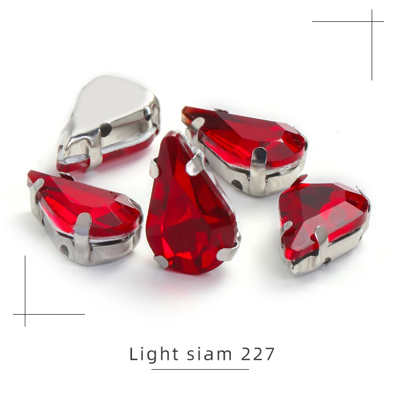 20 Pz 10x14mm Artiglio Strass Cristallo Di Vetro Cucire A - Foto 11