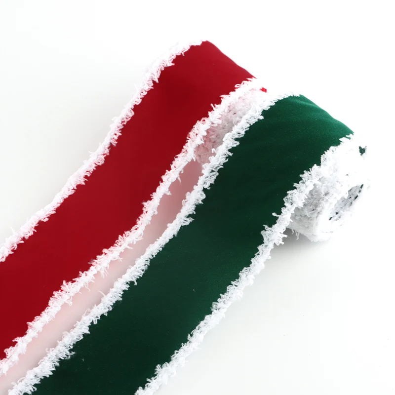 (5yards/roll)6.33Cm Christmas Hairy Ribbon New Year Celebration Gift Box Holiday Costume Design Neck Matching Girl's Heart