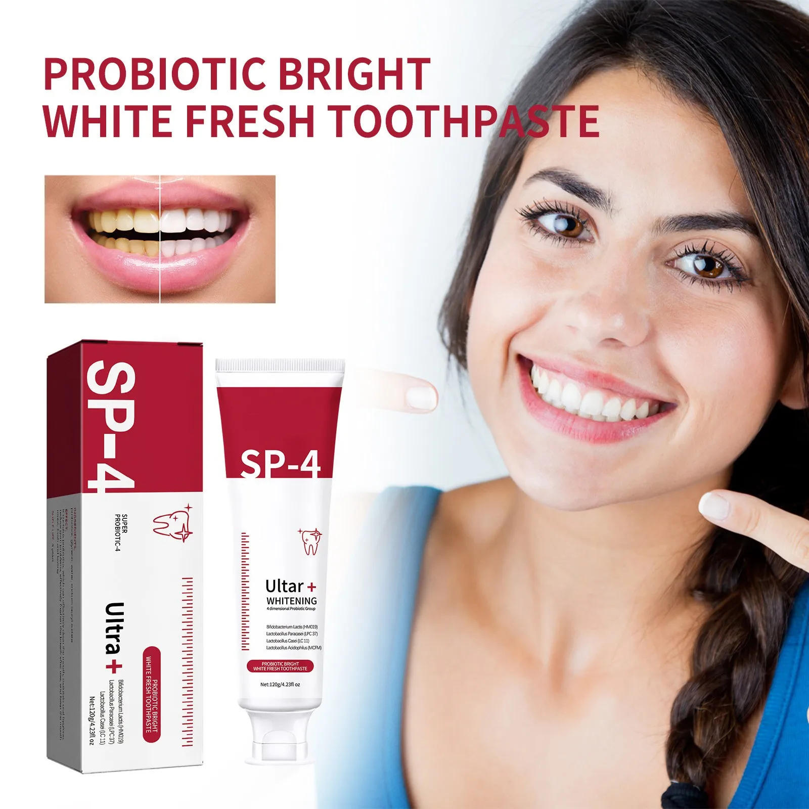 

Probiotic Brightening Toothpaste Fresh Breath Teeth Gingival Care Clean Teeth Oral Toothpaste