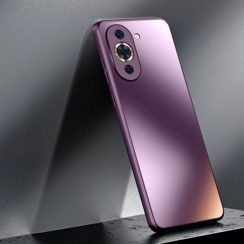 Luxury Reflective Silicone Matte Glass Case with Frosted Camera Lens Protection