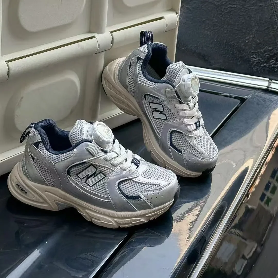 الأطفال ربيع 2025 نمط جديد أحذية رياضية الدورية زر...