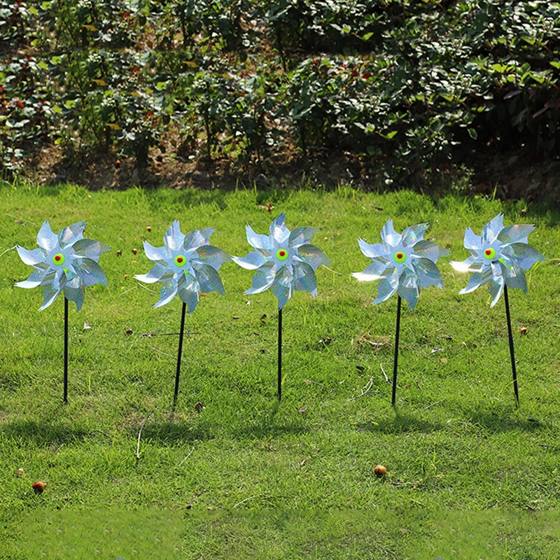 

1pc Bird Repellent Pinwheels Reflective Sparkly Bird Deterrent Windmill Protect Garden Plant Flower Garden Lawn Decoration