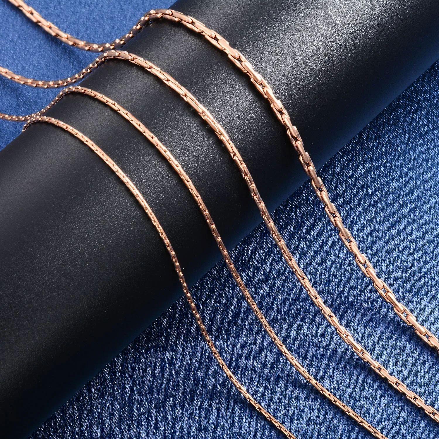 Rose Gold Stainless Steel Necklace - Multi-Style Chain Jewelry Accessory