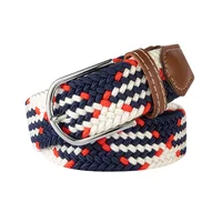 Blue Black Female Casual Knitted Pin Buckle Men Belt Woven Canvas Elastic Expandable Braided Stretch Belts Women Jeans 60colors 3