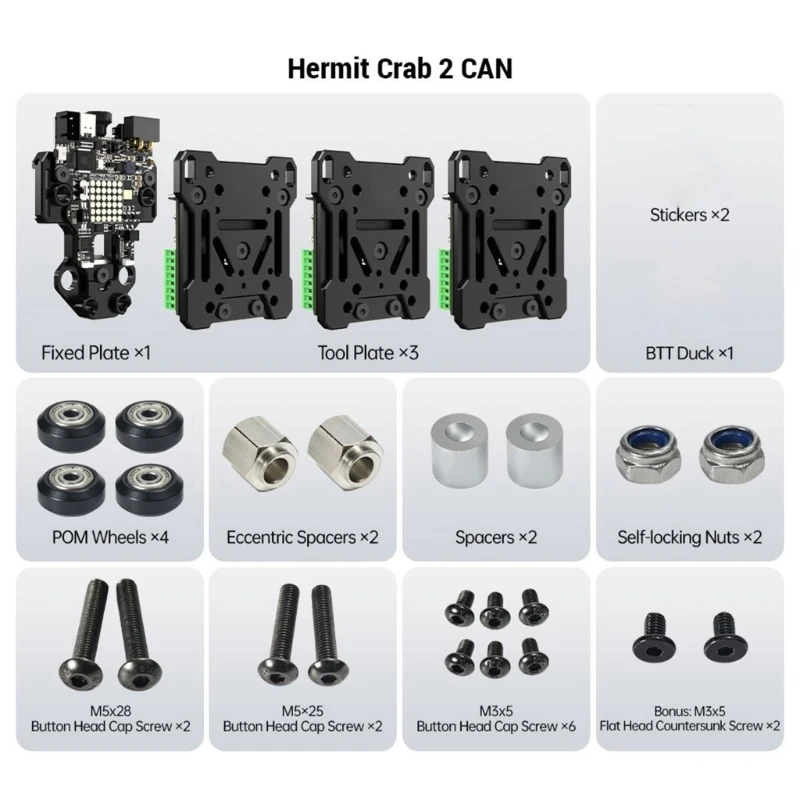 

F3KE Hermit Crabbed 2 CAN Hotend Replacement Tool Quick Head Change 3D Printers Part For MK8 CR6 Extruder 3D Printers