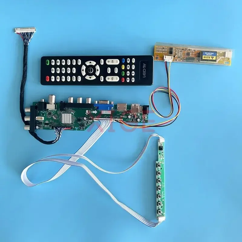 

Плата драйвера для LP171W02 LP171WE2 LP171WE3 1CCFL, ЖК-дисплей LVDS-30Pin 1680*1050, цифровой сигнал DVB, набор «сделай сам» USB + HDMI + VGA + AV + IR