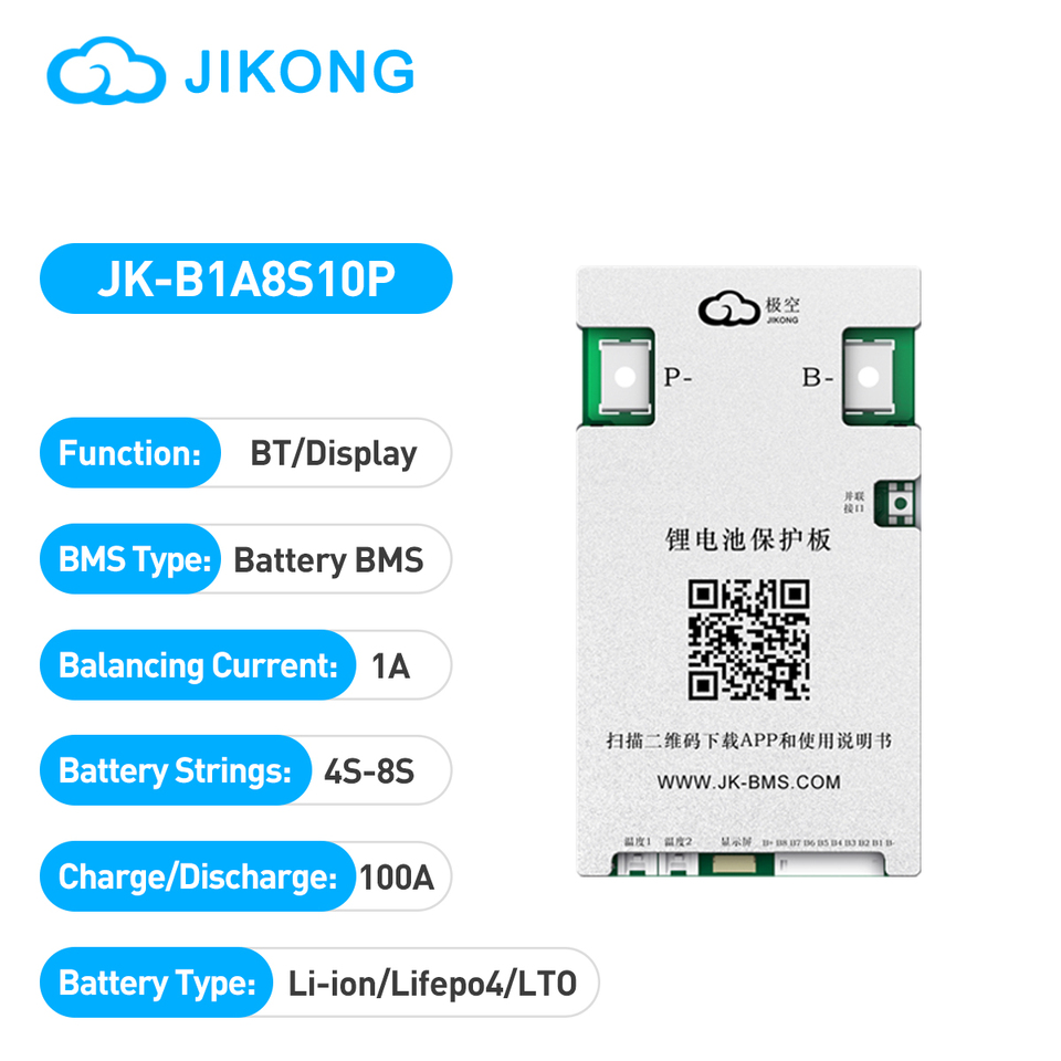 JIKONG JK-B1A8S10P Smart BMS 4S-8S Li-ion Lifepo4 LTO Battery 100A Balance Current Application Scenarios-Widely Household BMS