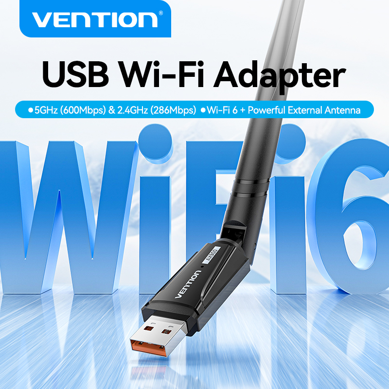 Vention WiFi Adapter AX900 WiFi6/5 5GHz&2.4GHz USB WiFi Dongle Antenna for Desktop Laptop USB Wireless Ethernet Network Card