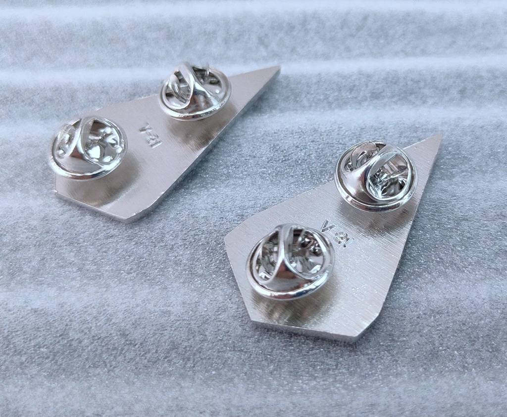 .PAIR U.S. SPACE FORCE COLLAR BADGE PIN DEVICE