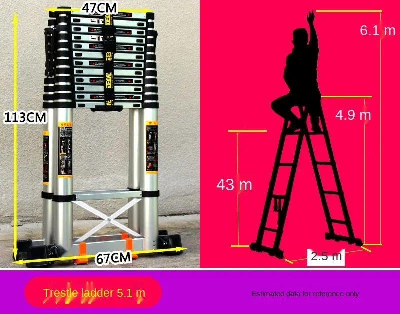 

Ladder Aluminum Alloy Folding Reinforced Herringbone Ladder Home Staircase Portable Ladder