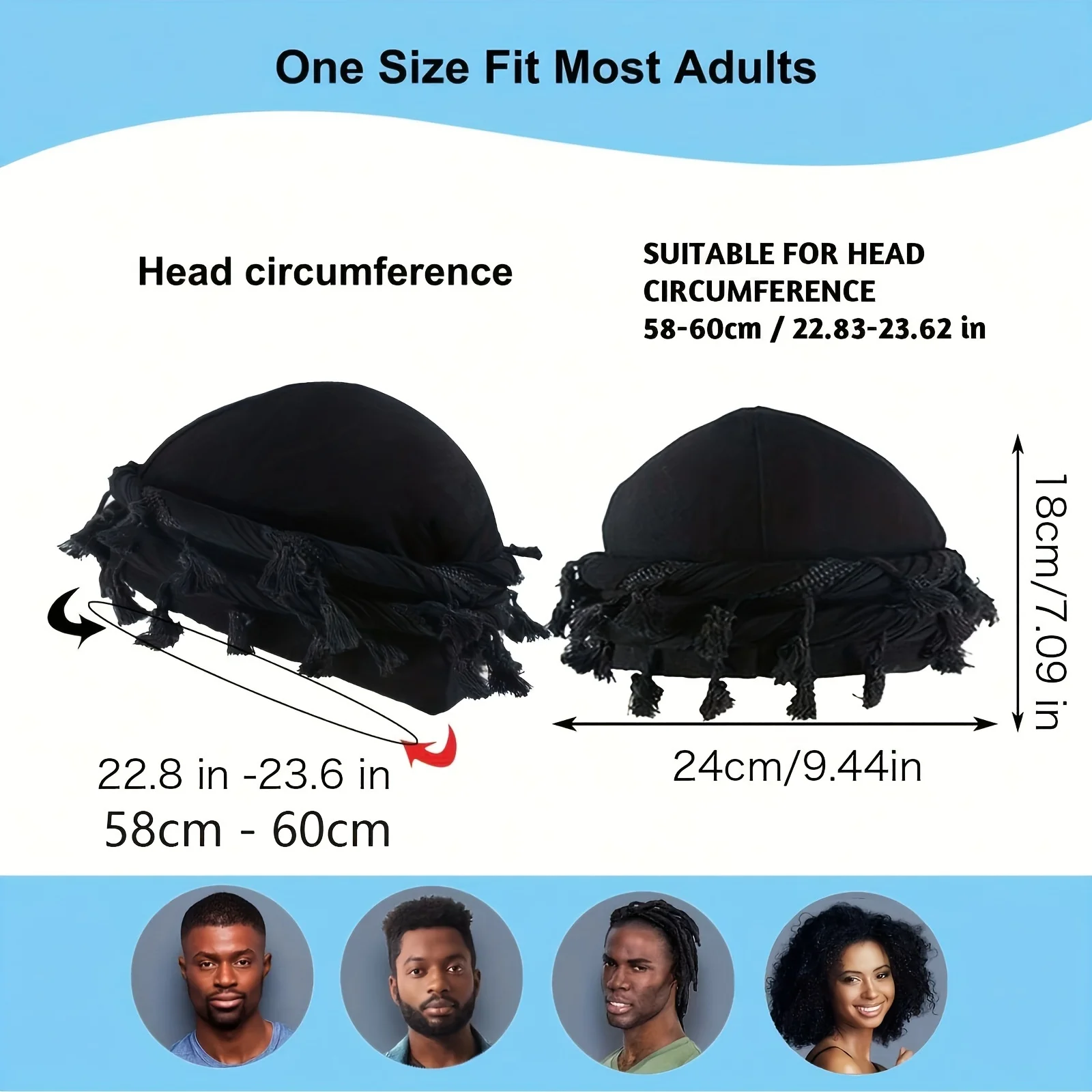 Vintage Twist Turban Head Wraps for Men Stretch Modal And Satin Turban Scarf Tie for Hair Drawstring Closure Machine Washable
