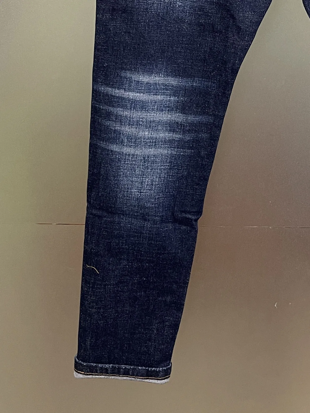 2024 Spring/Summer New D2 Jeans Trendy Men's Washed and Worn Hole Patches Painted Splash Ink Micro Elastic Small Feet Jeans Men'