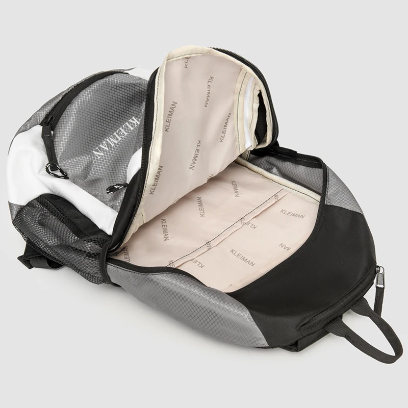 Durable nylon hiking backpack with adjustable shoulder straps and multiple pockets, ideal for mountaineering, camping, long-dist