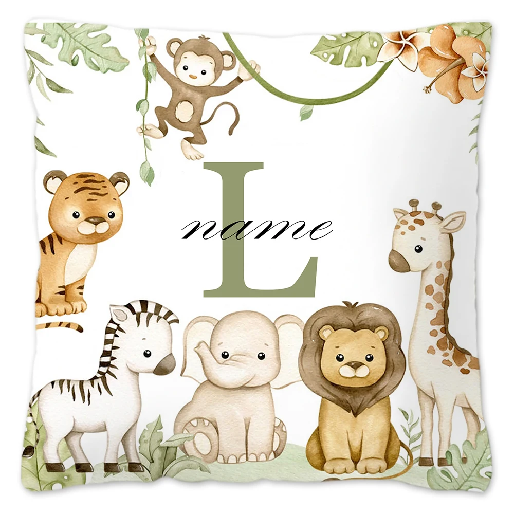 Personalized Animal Pillowcase - Custom Name Kids Bedroom Decoration & Birthday Gift