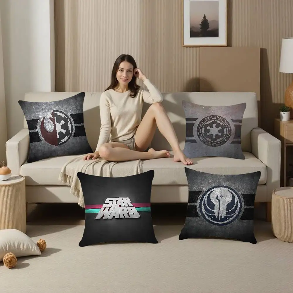 S-Stars W-Wars Logo 45*45cm Cushion Cover Pillow Cover Decor Pillowcase Home Pillowcase For Couch Pillow