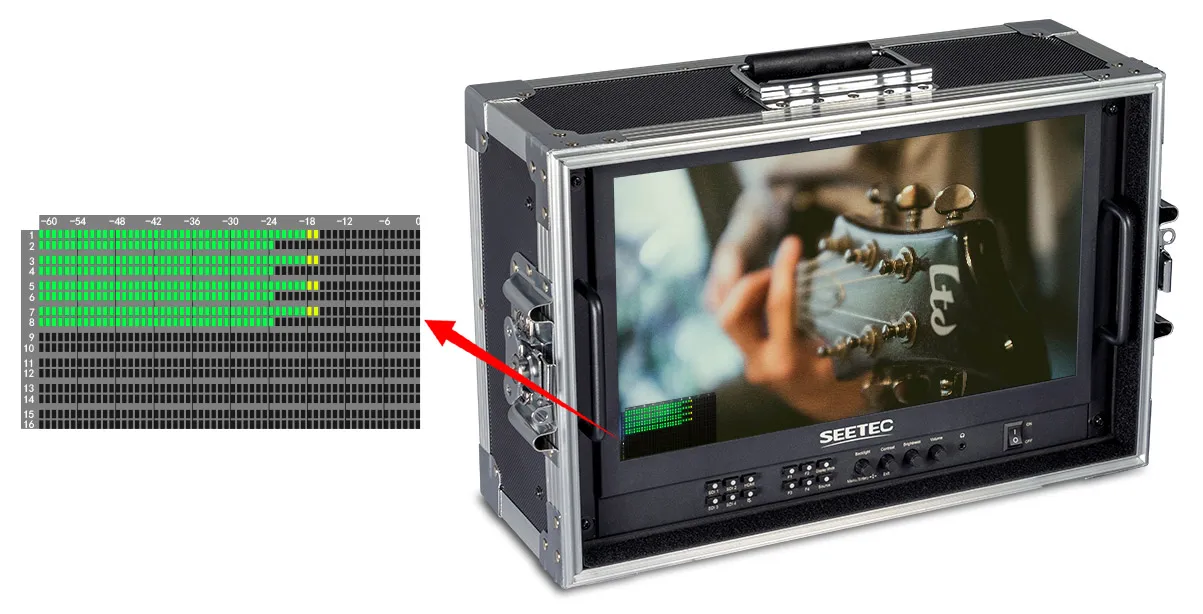 ATEM156S-CO 15.6 Inch Multi Camera Broadcast Carry-on Monitor D LUT HDR Waveform