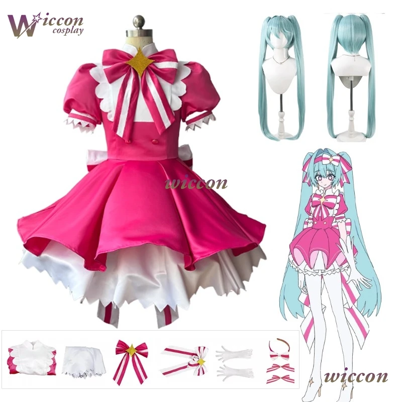 Retry Now Mikuku Cosplay Costume Project SEKAI Pink Dress Full Set retry-now-mikuku-cosplay-costume-project-sekai-pink-dress-full-set