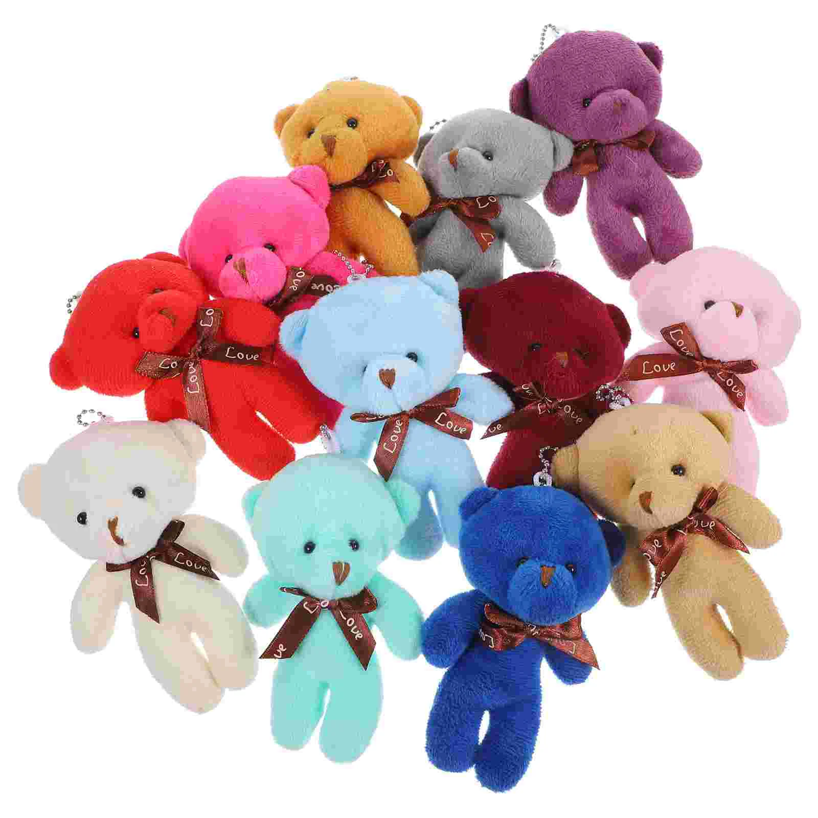 12 Pcs Plush Bear Keychain Handbags Mini Bears for Charms Tiny Baby Shower Stuffed Animal Accessory Bulk yada fashion mini pocket 5 folding umbrella parasol charms rain and sun umbrella for women embroidered star umbrellas ys230015