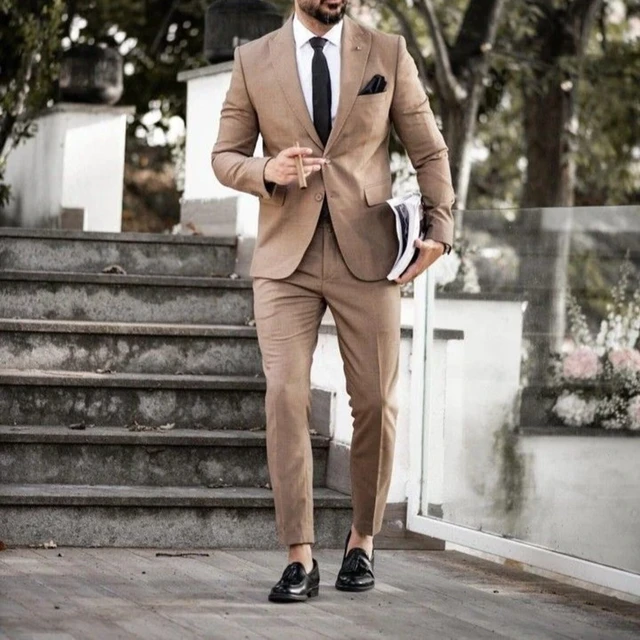 First-class Camel Brown Suit For Your Business Meetings!-tmf.edu.vn