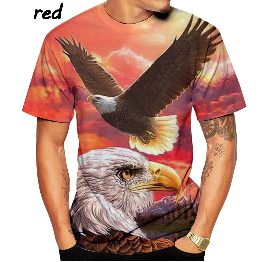 Summer New 3D Eagle Printed Summer T-shirts for Men and Women Are Fun Loose and Breathable Soft and Comfortable T-shirt white t shirt for men T-Shirts