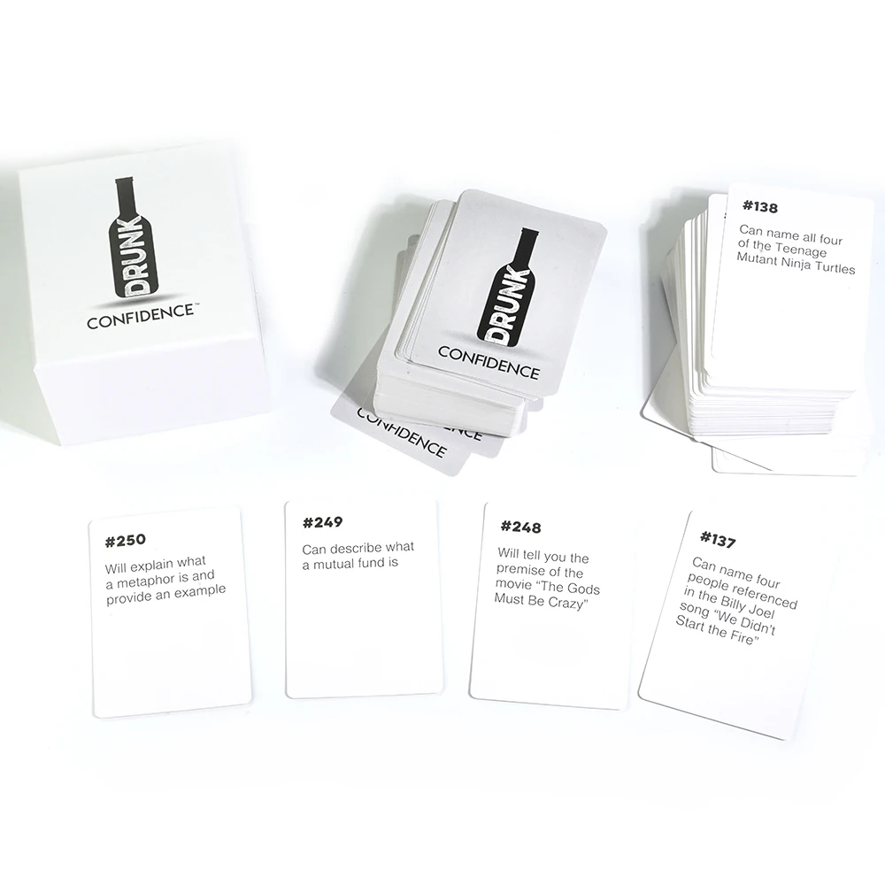 Drunk Confidence Card Game Party Game Adult Party Game for You and Your Overconfident Friends Drink Game 250 Cards 4