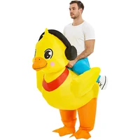 Adult Inflatable Costume Funny Inflatable Duck Chicken Suit for Halloween Carnival Animal Cosplay Mascot Costume for Men Women 1