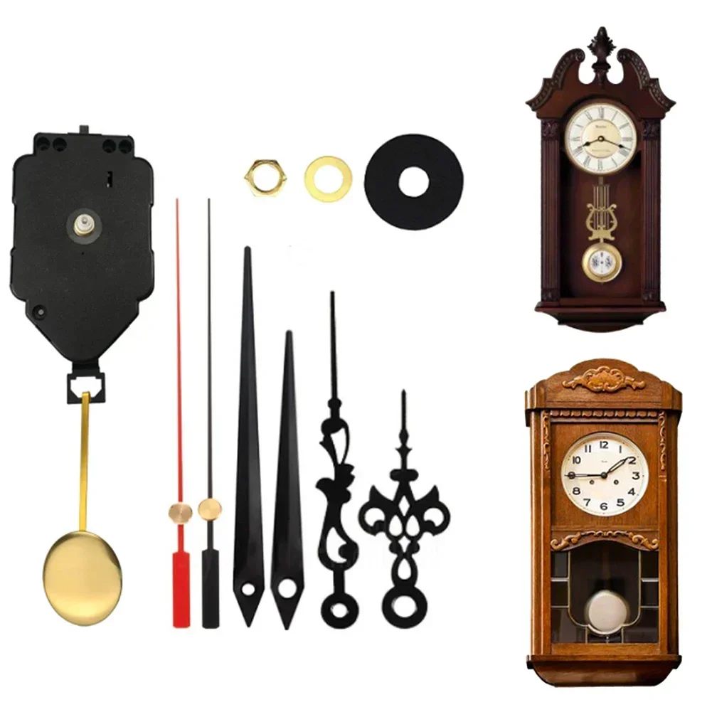 1 Set Hanging DIY Quartz Wall Clock Movement Mechanism Parts For Pendulum Clock Repair With Needles Home Decoration 12mm Shaft 6
