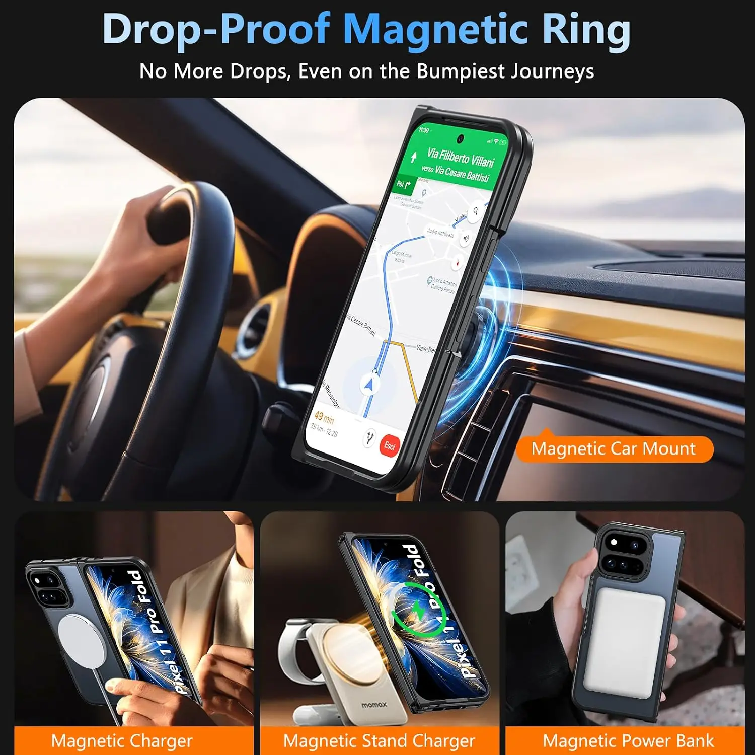 Translucent Magnetic Charging Matte Hard Cover Case