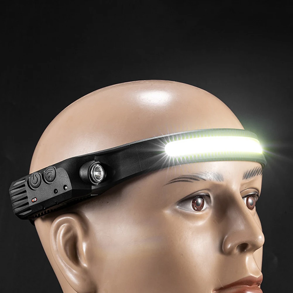 LED 헤드램프 충전식 손전등 모션 센서 헤드 램프, 야외 캠핑 러닝 사이클링 낚시용 방수